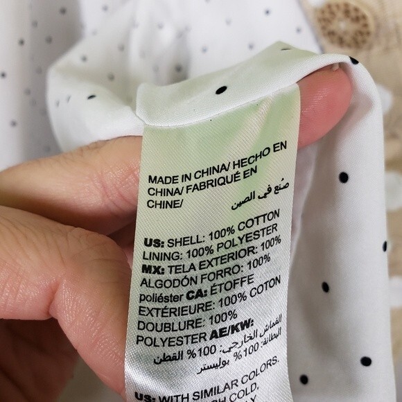 Chico's Womens Biege White Poka Dot Button Up Shacket Size 2/ Size 12/14 - Picture 10 of 13